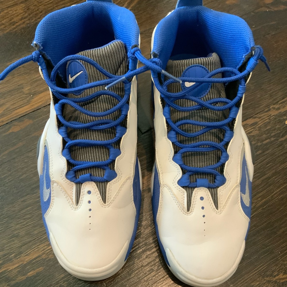 Nike Men’s White and Royal Blue Basketball Shoes